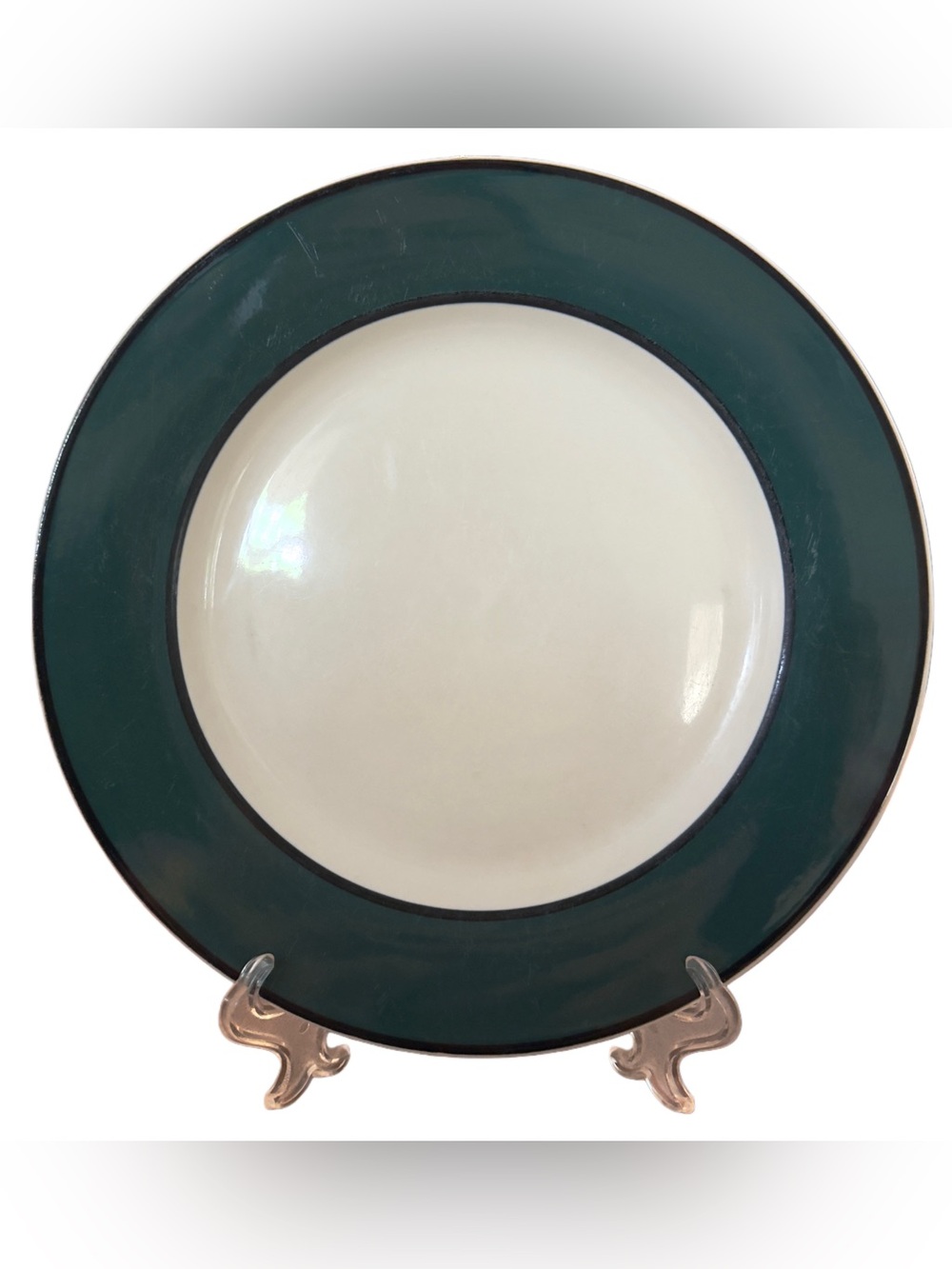 Gibson HUDSON SPRUCE Dinner
Plate 11" Dark Green Rim